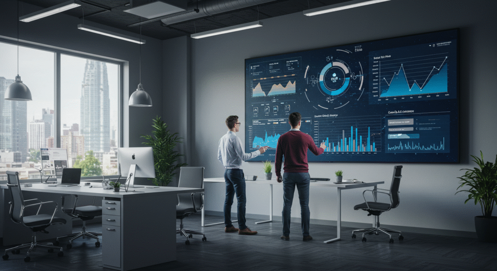 PYME usando herramientas de IA para estrategia de marketing